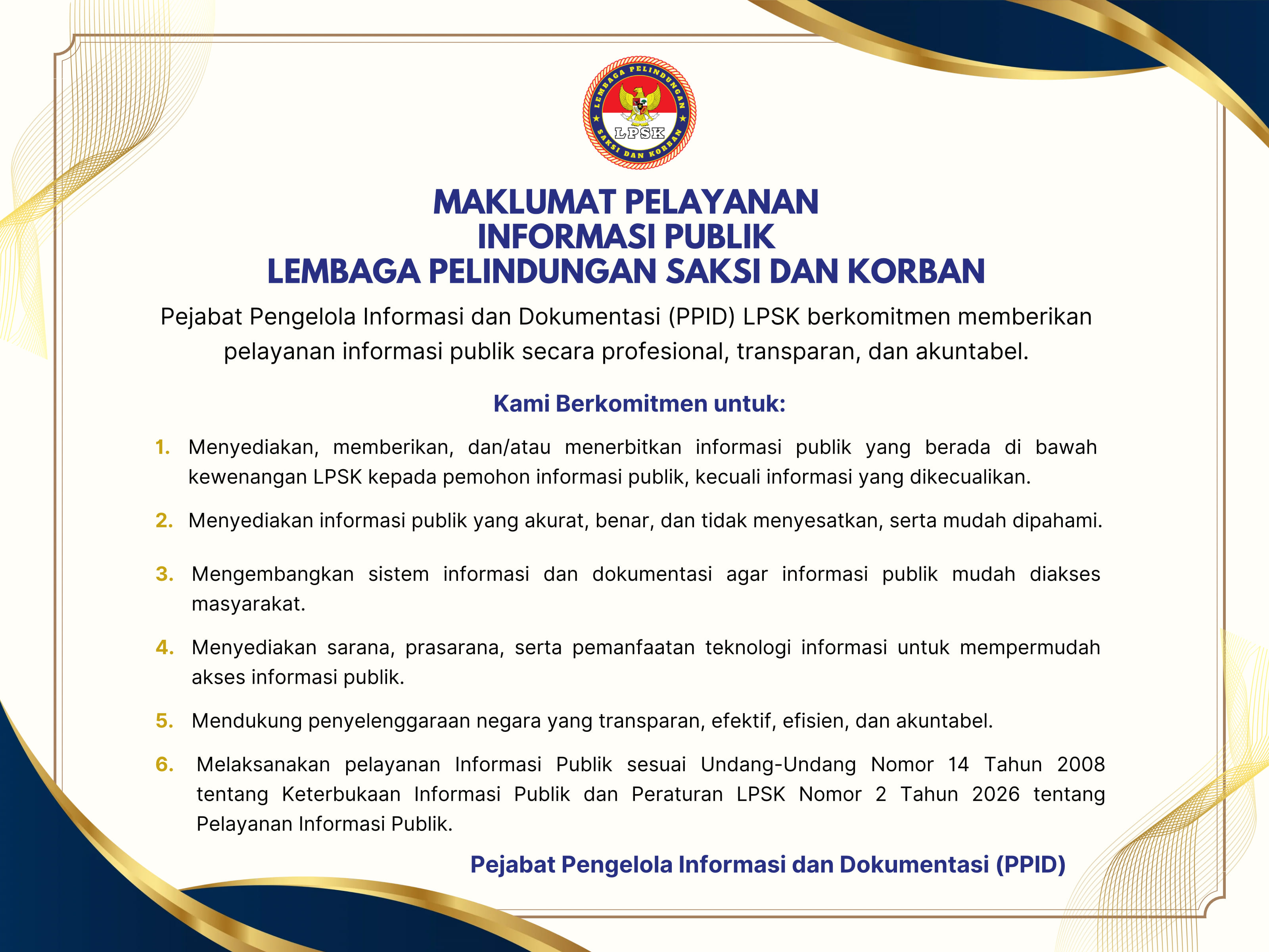 Maklumat Pelayanan Informasi Publik